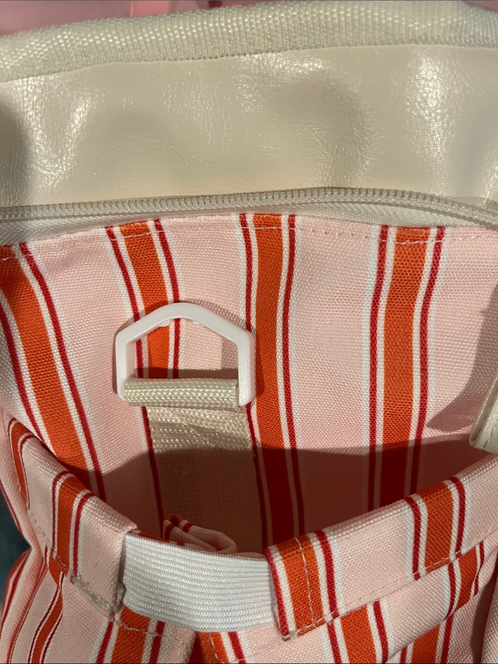 Pink and Red Striped Insulated Food Storage Tote - Picture 7 of 16